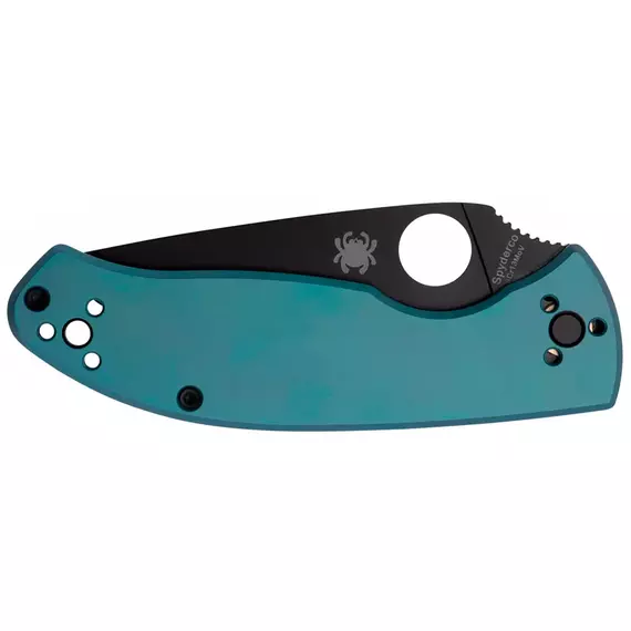 Ніж Spyderco Tenacious Titanium Black Blade, 8Cr13MoV к:blue, фото , изображение 3